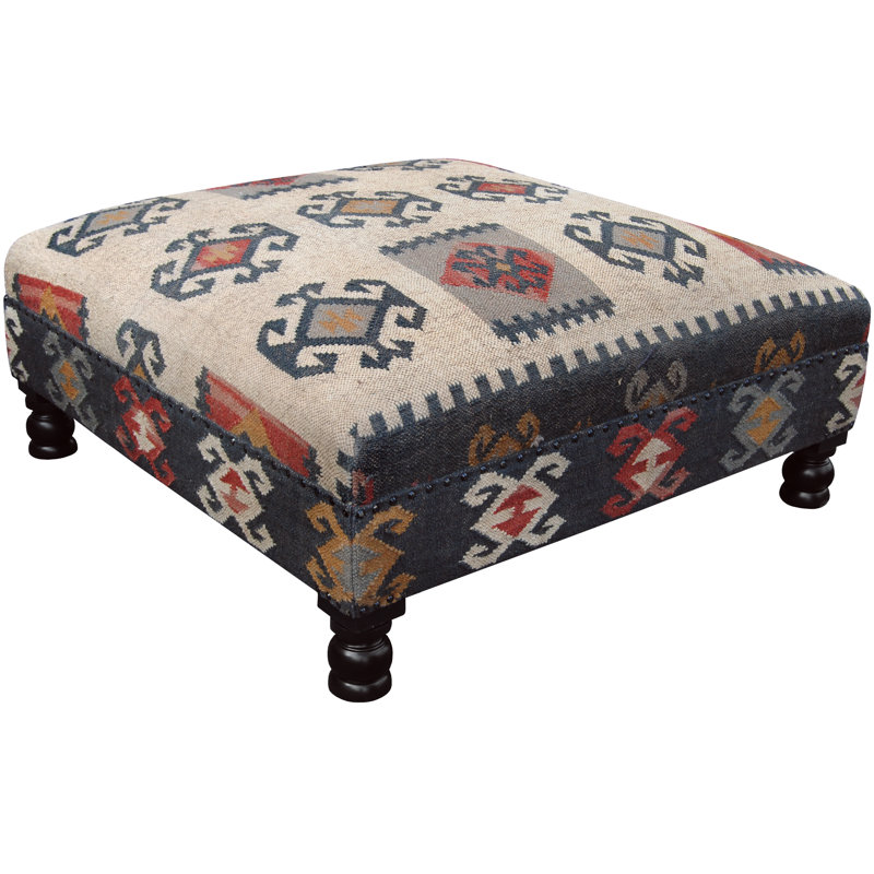 Loon Peak Waelder Handmade Kilim Ottoman Wayfair